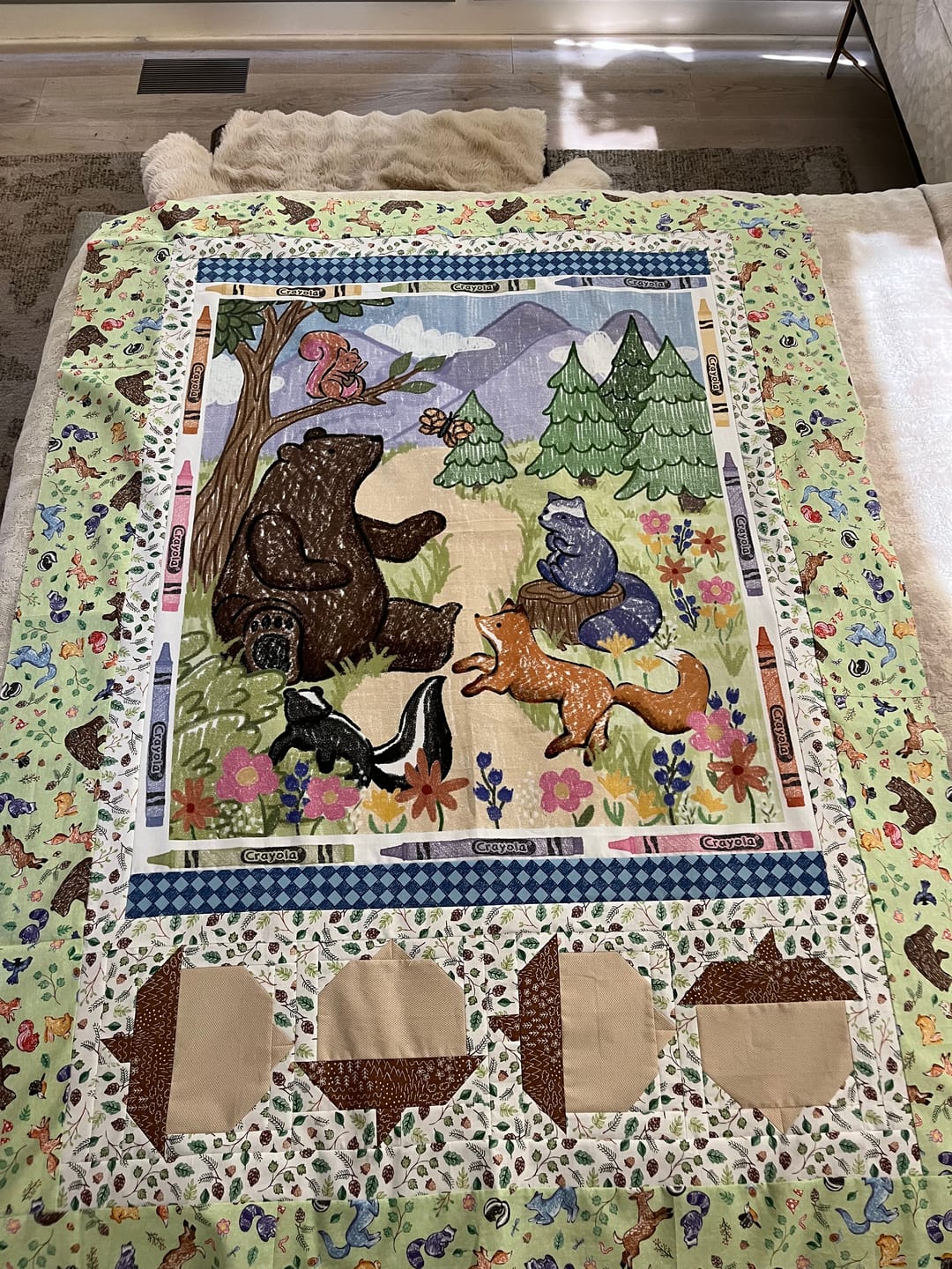 Customer photo review of Colorful Critters Quilt Kit