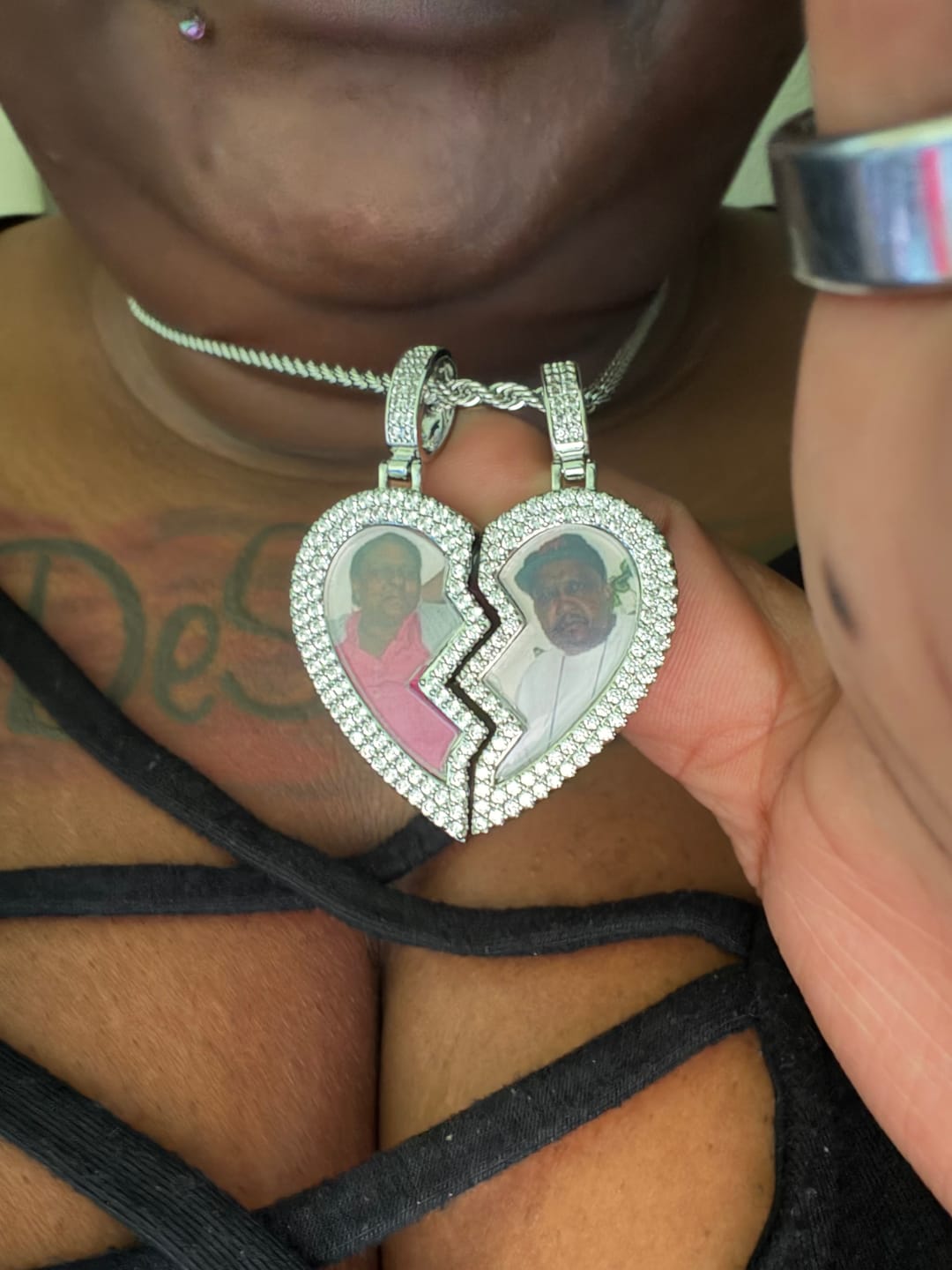 Customer photo review of LUXIIVA® BROKEN HEART CUSTOM PICTURE PENDANT