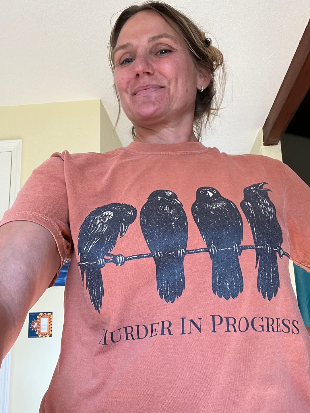Customer photo review of Murder In Progress Crow T-Shirt