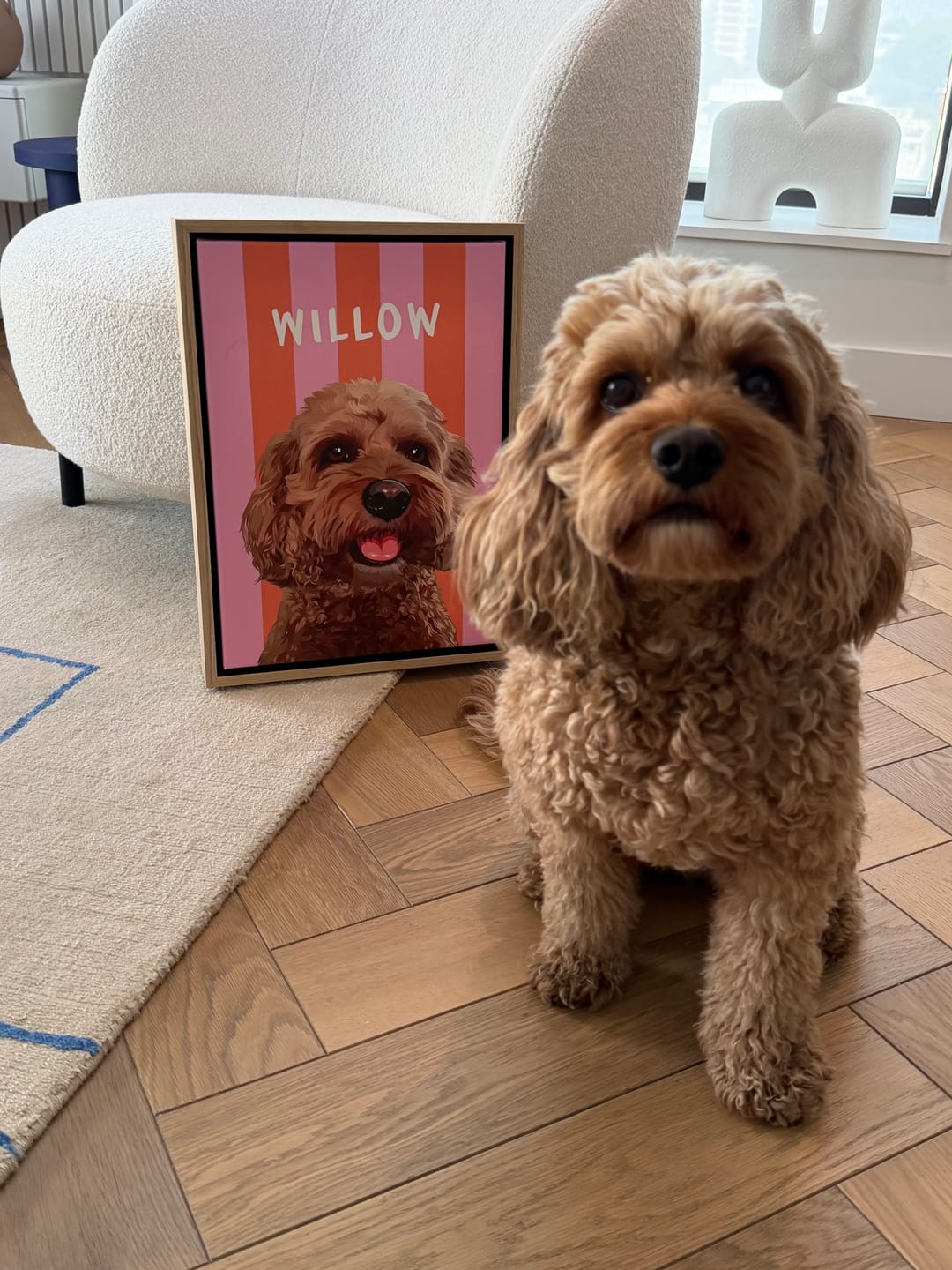 Customer photo review of Stripy | Custom Pet Portrait Canvas
