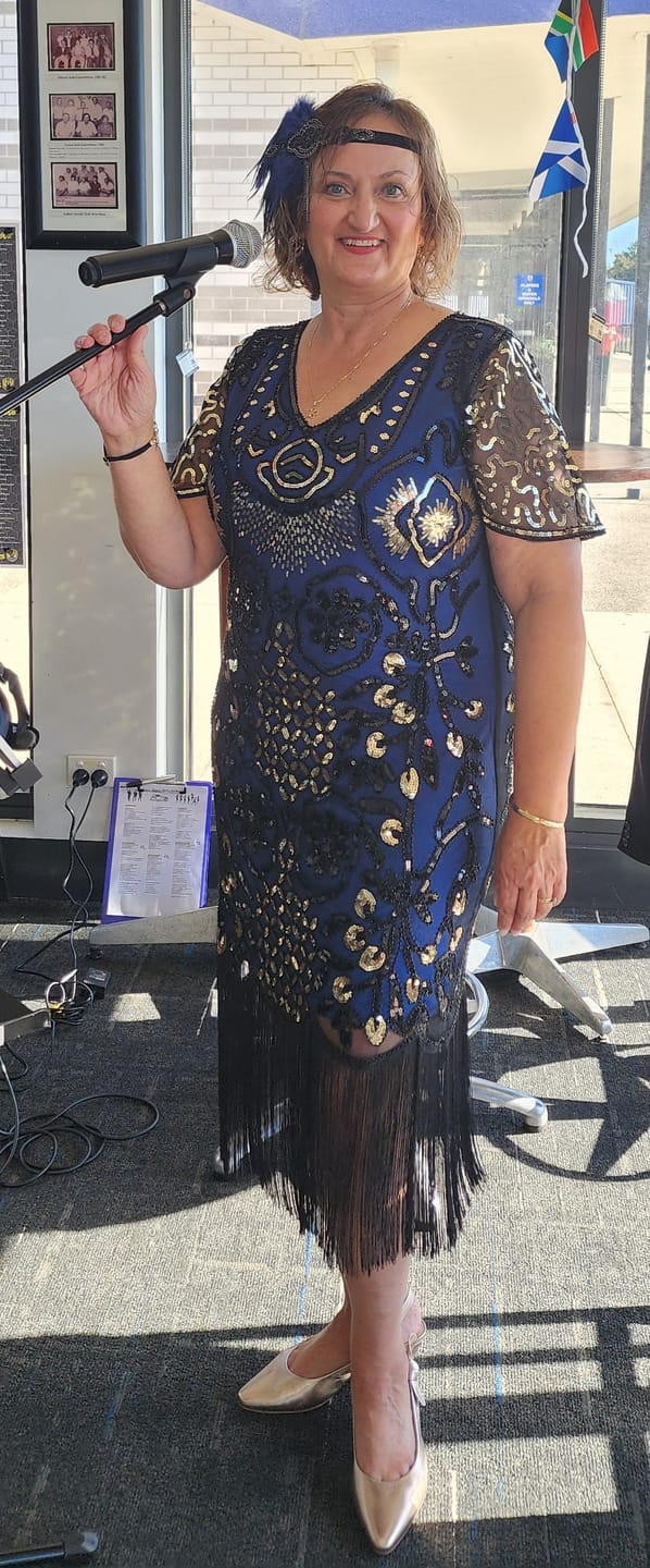 Customer photo review of Margot Plus Size Gatsby Dress - Blue