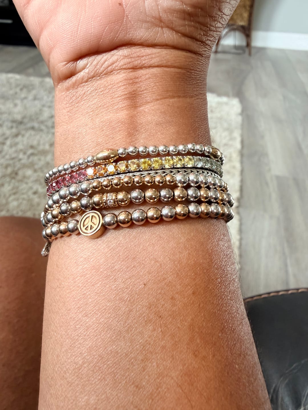 Customer photo review of Colored Stretch Tennis Bracelets
