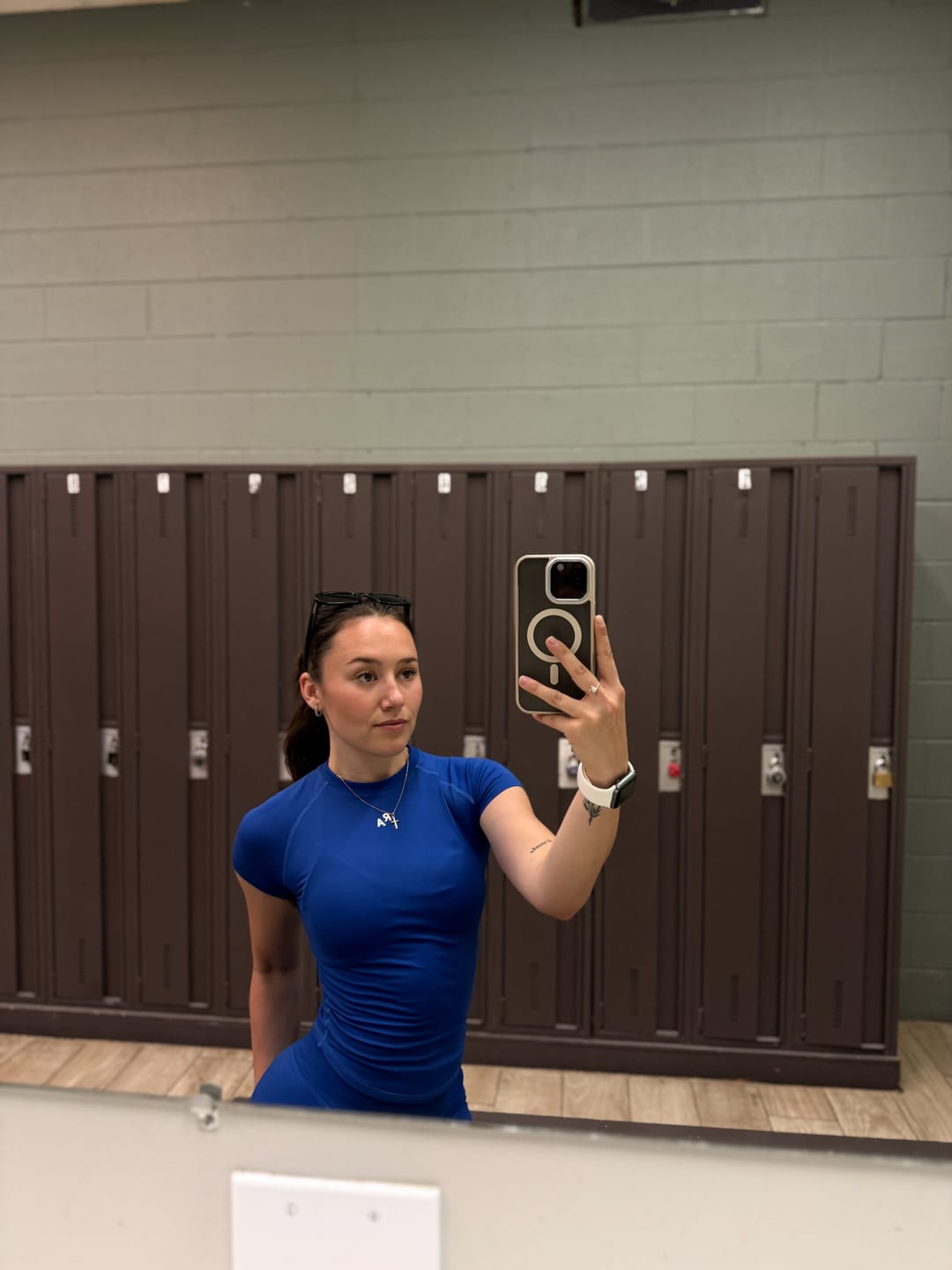 Customer photo review of Cobalt Crush Compression Tee