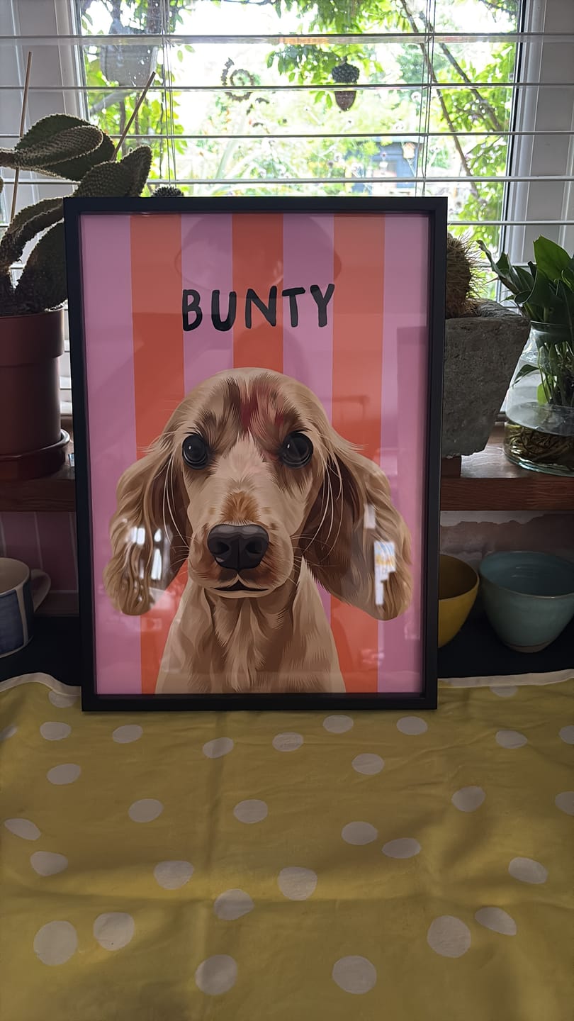 Customer photo review of Stripy | Custom Pet Portrait
