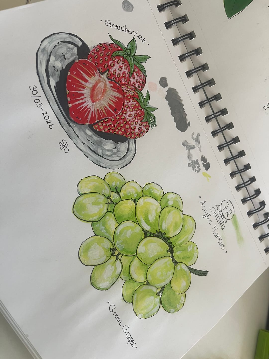 Customer photo review of Ohuhu Heavyweight Bleedproof Double-Sided Marker Pad, Spiral-Bound - Kamakou