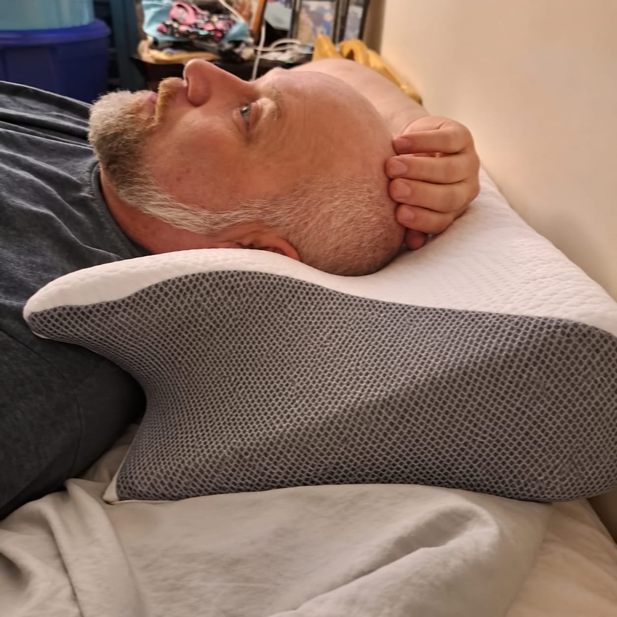 Customer photo review of Soma | Orthopedic Memory Foam Pillow