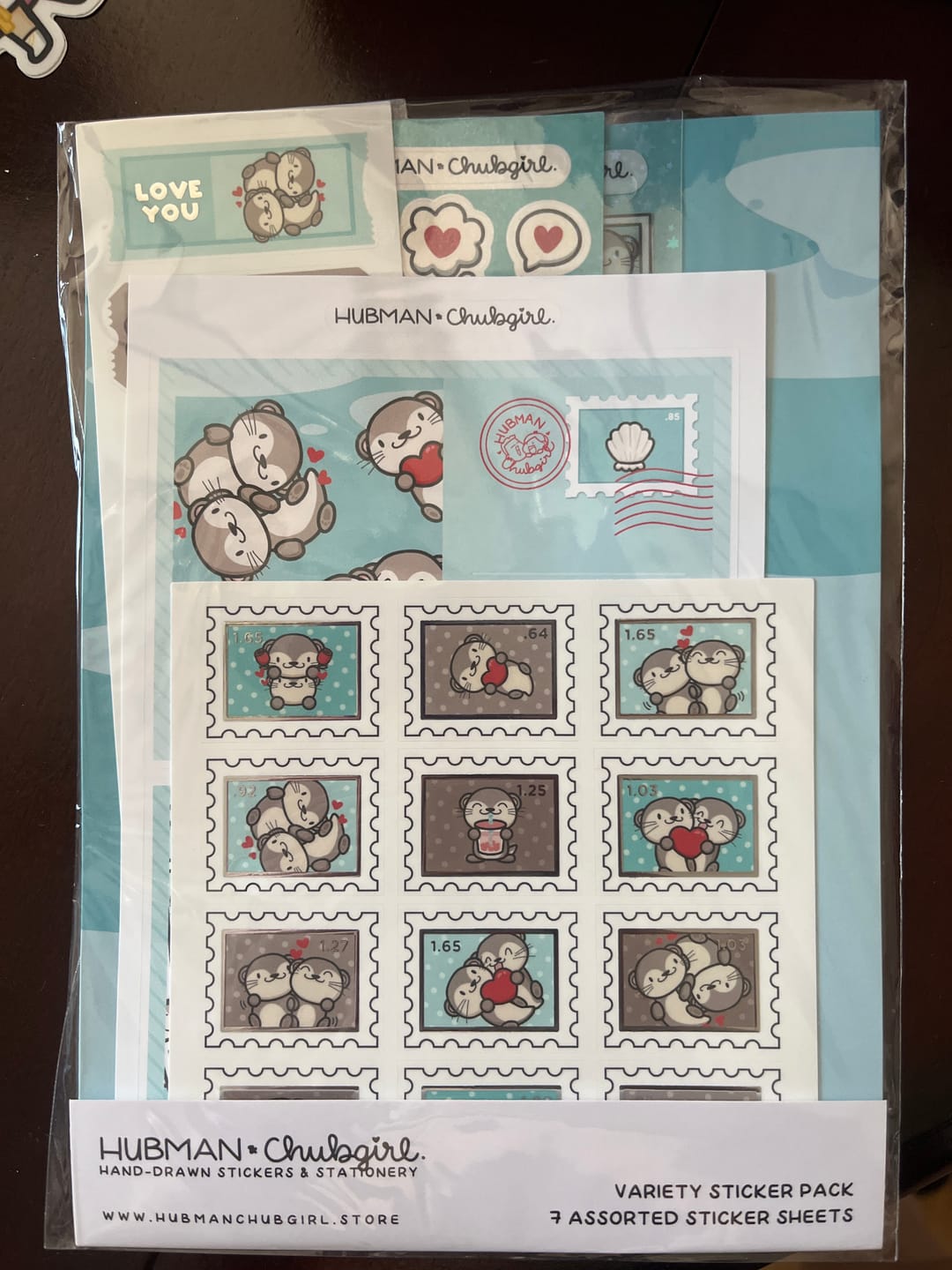 Customer photo review of My Otter Half Variety Sticker Pack