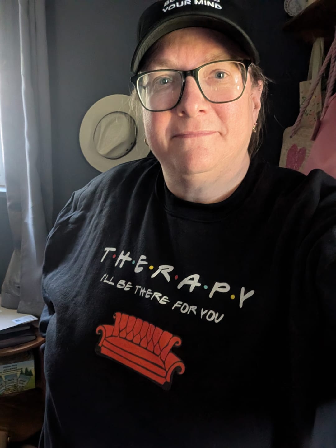 Customer photo review of Friends Font Therapy Sweater