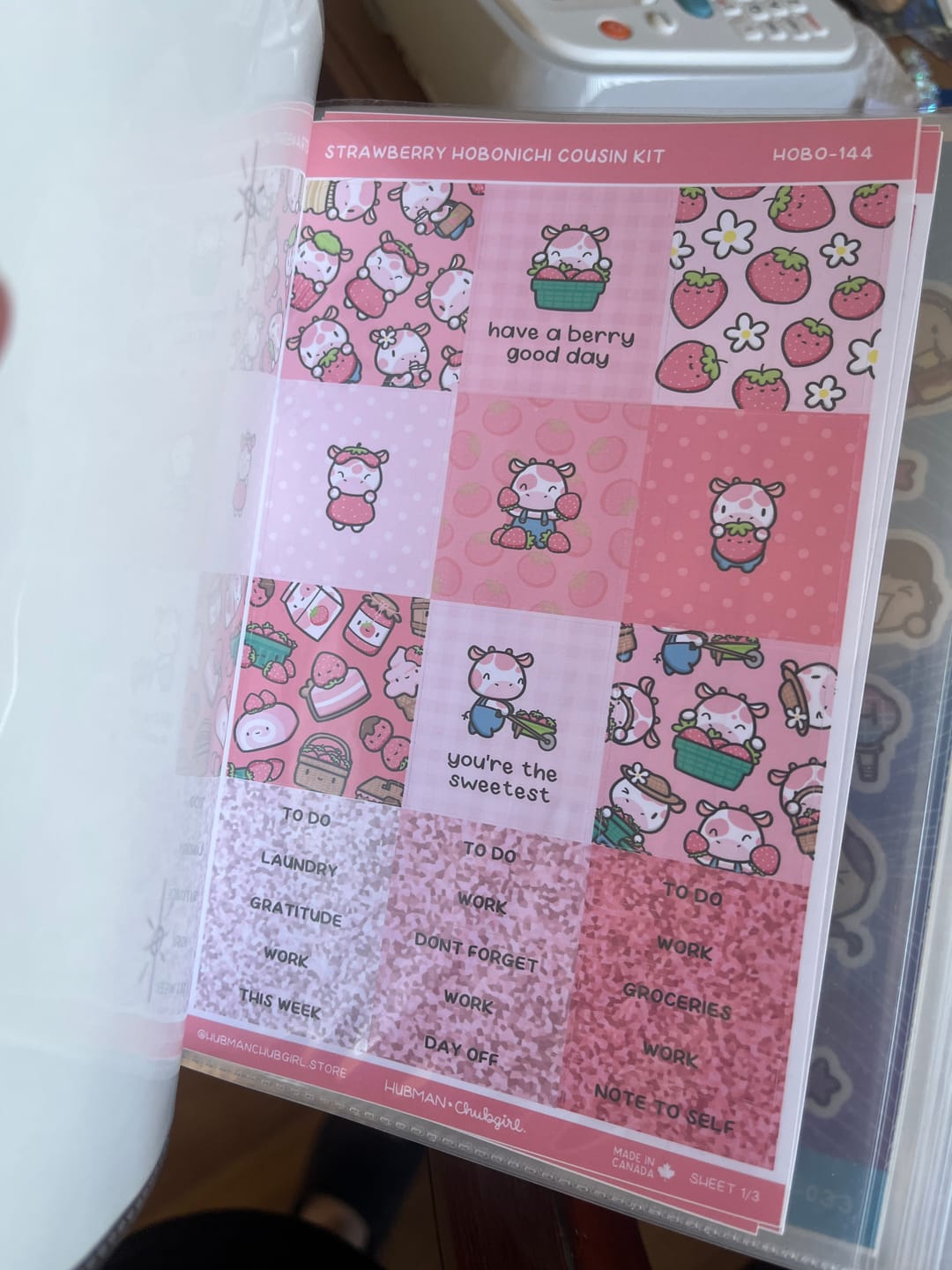 Customer photo review of Strawberry Harvest Hobonichi Cousin Weekly Kit (Set of 3)