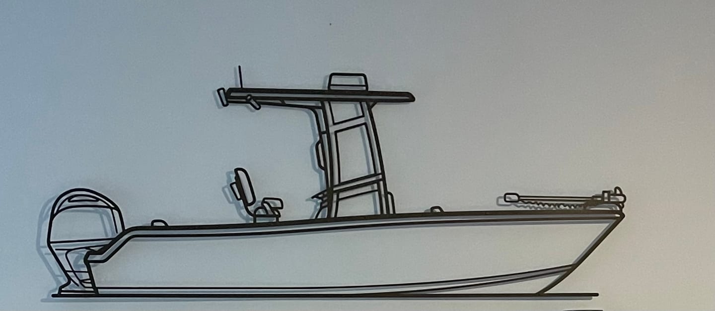 Customer photo review of Your Custom Boat Silhouette Metal Wall Art