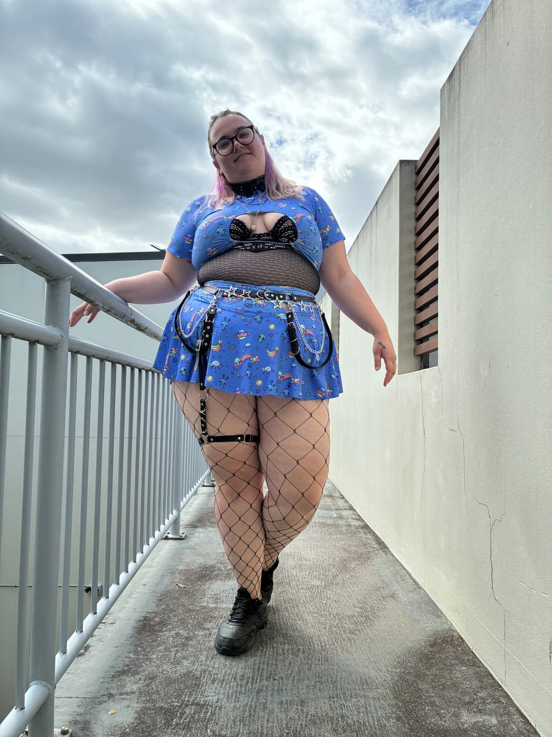 Customer photo review of Purple Alien A-line Pocket Skort