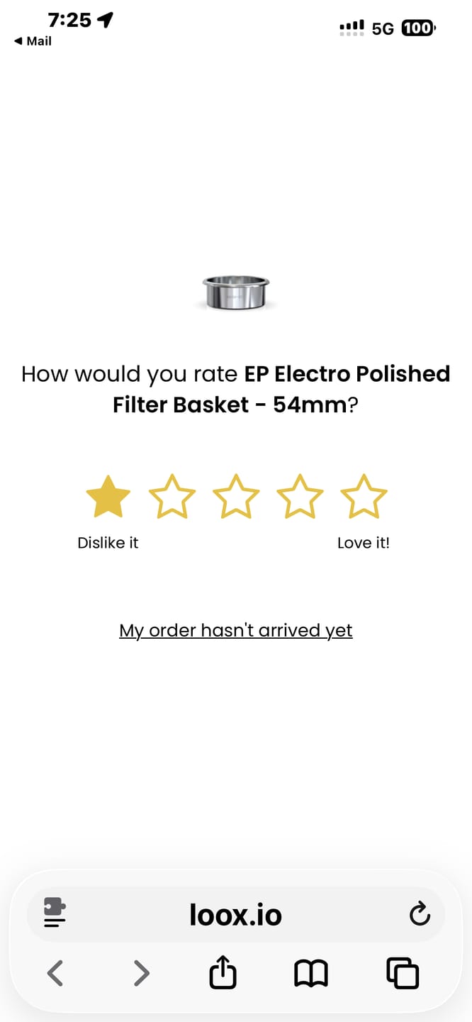 Customer photo review of EP Electro Polished Filter Basket - 54mm