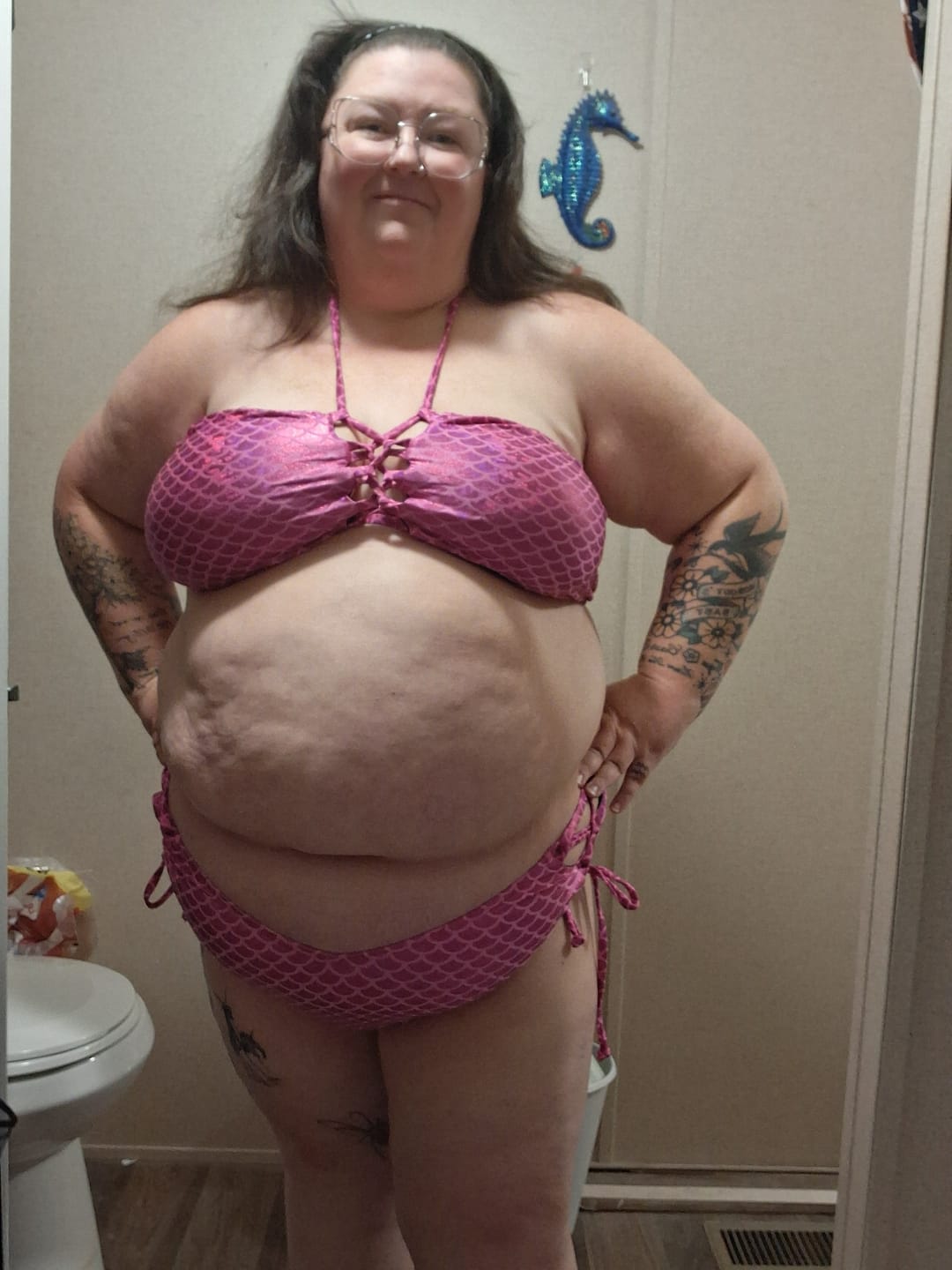 Customer photo review of Magenta Mermaid Bandeau Top final sale