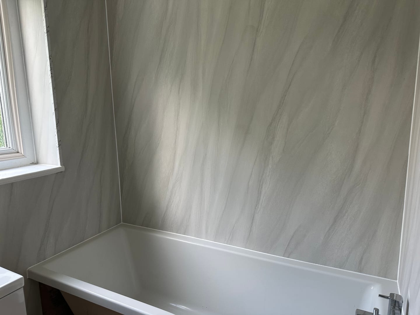 Customer photo review of 10mm Ocean Grey Ultra Matt Shower Panel 1M x 2.4M