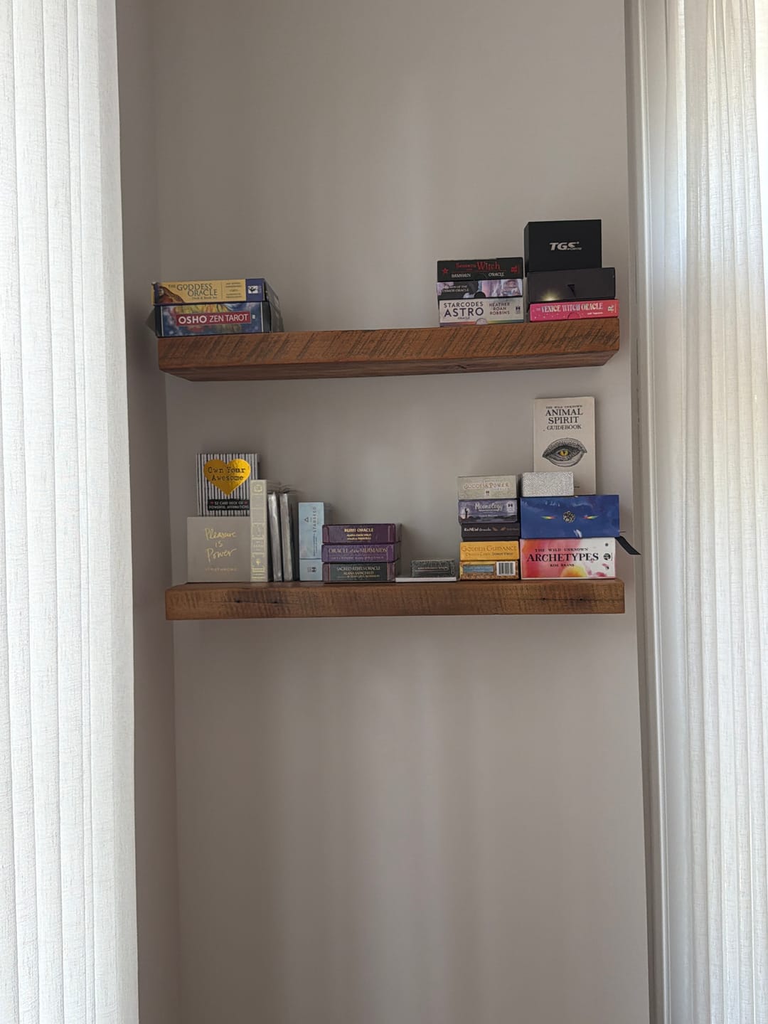 Customer photo review of RECLAIMED WOOD FLOATING SHELVES