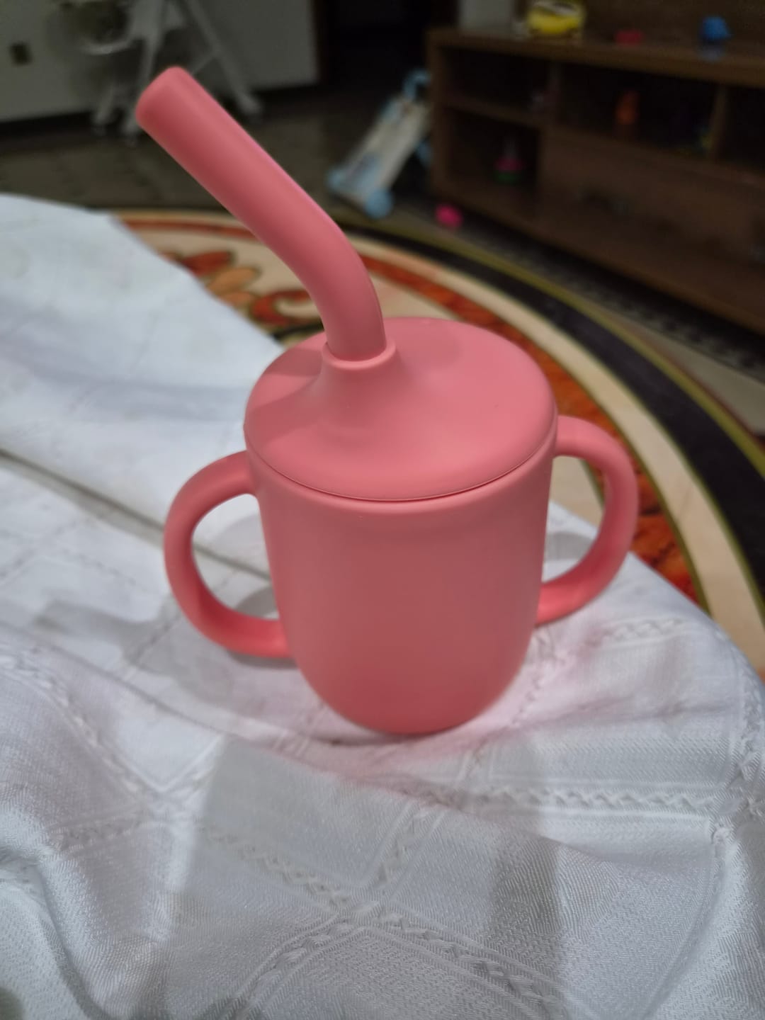 Customer photo review of Silicone Straw Cup with straw cleaner