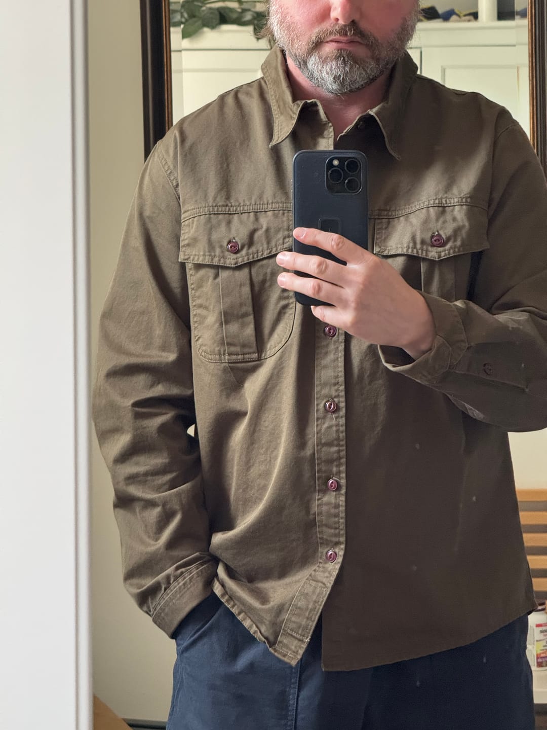 Customer photo review of Classic Fit Engineer Workshirt - Olive