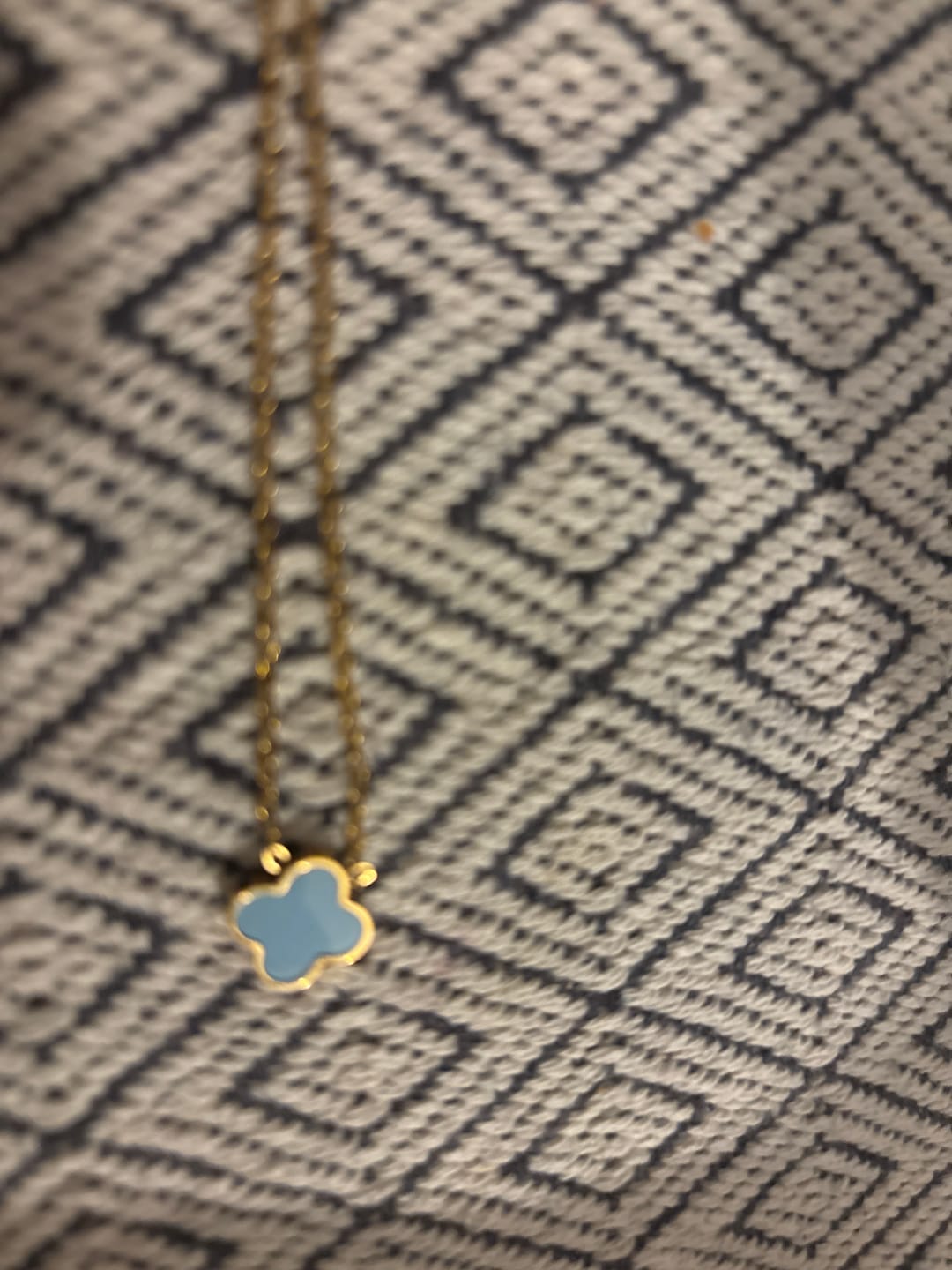 Customer photo review of Baby Blue Clover Kette