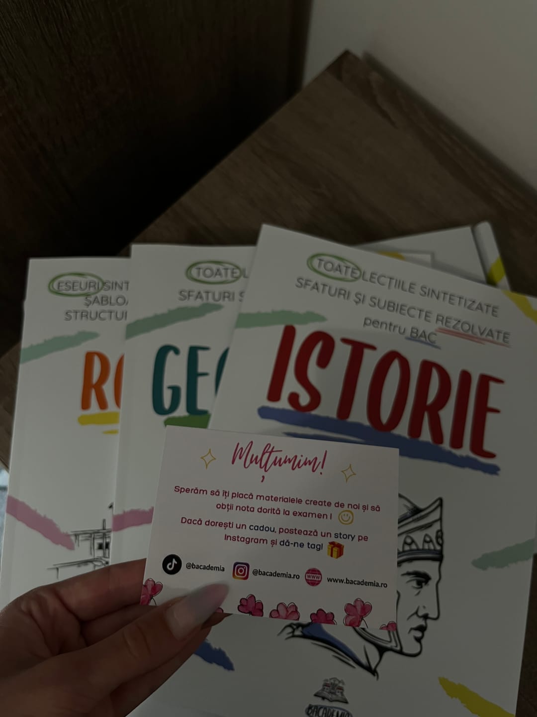 Customer photo review of Pachet Bacalaureat (Română + Istorie + Geografie) Bacademia