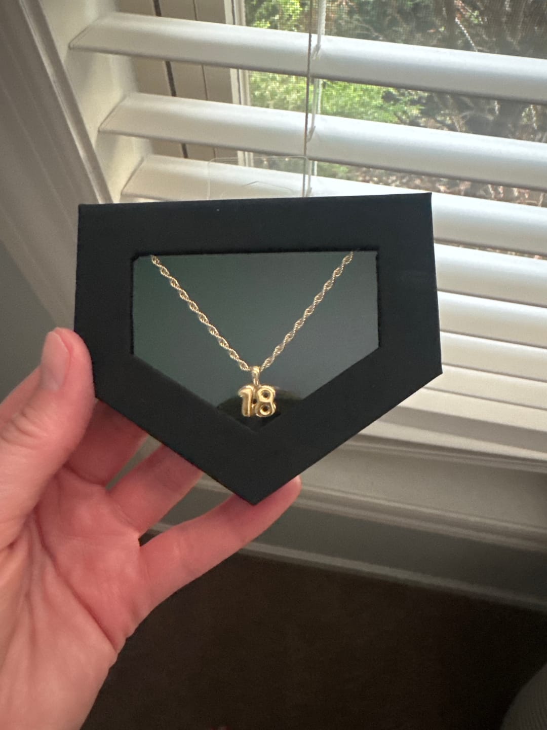 Customer photo review of Bubble Number Necklace