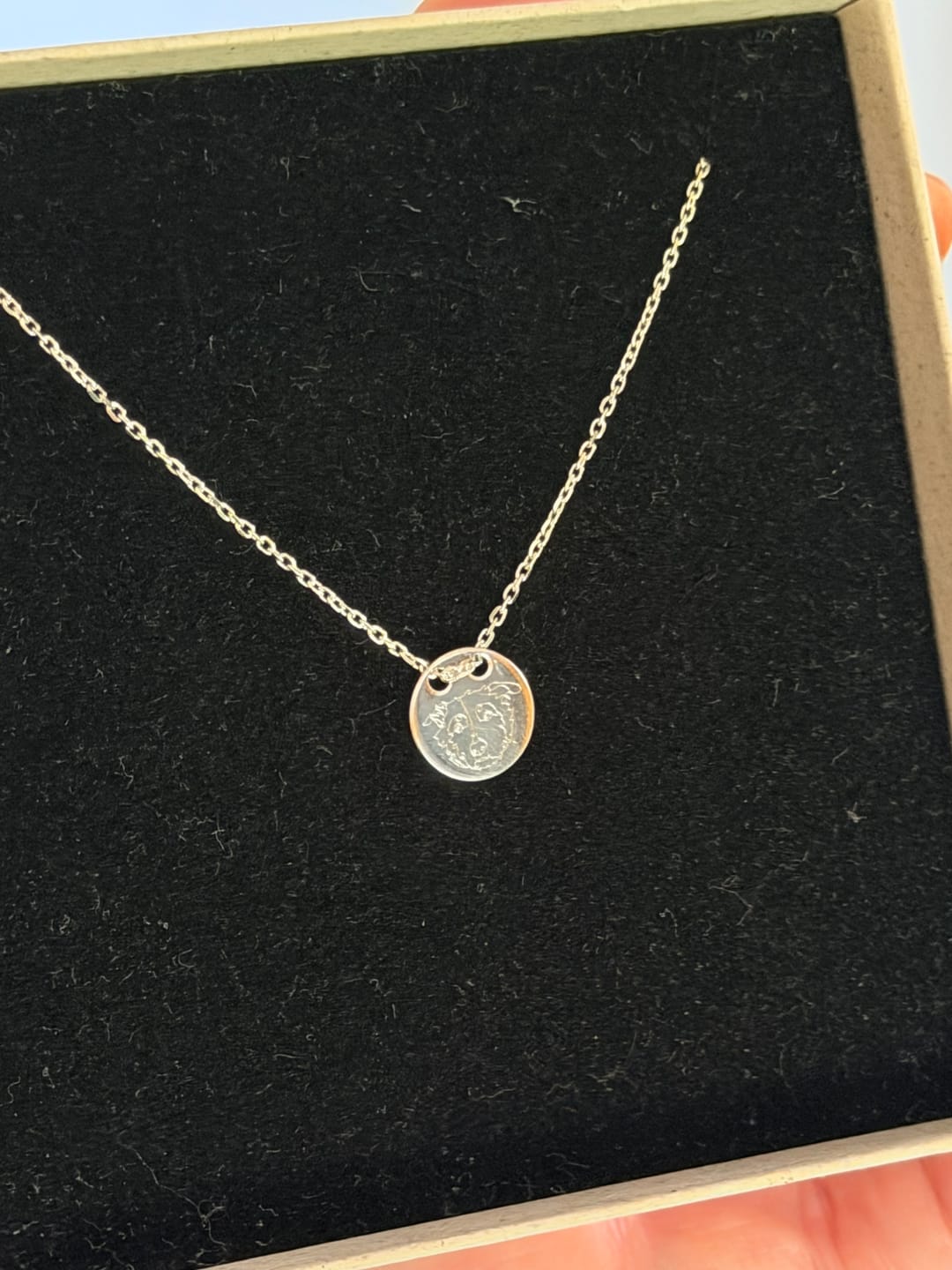 Customer photo review of Sterling Silver Love Necklace
