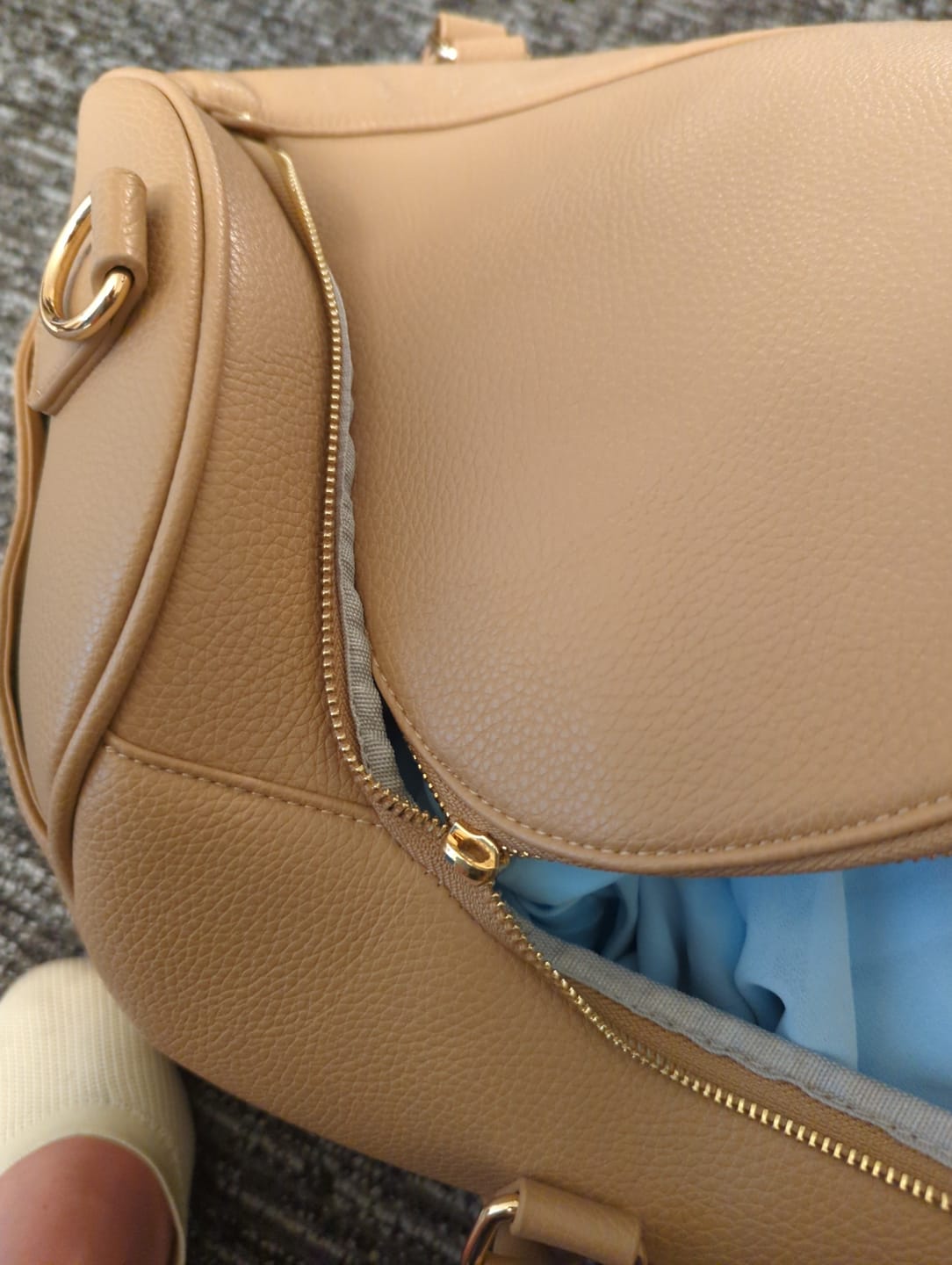 Customer photo review of Weekender Travel Bag | Latte Brown