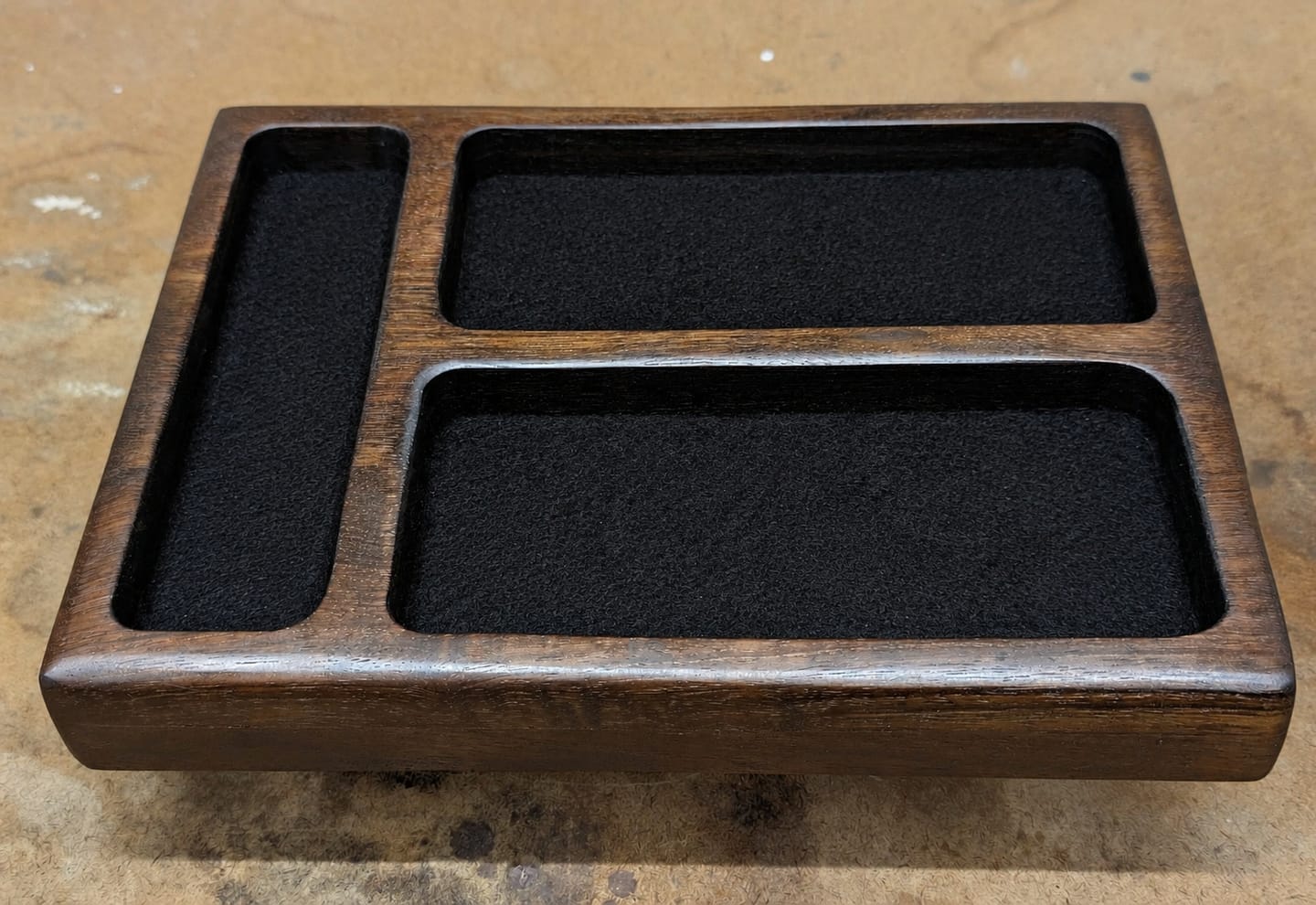 Customer photo review of 11.75x9.0" Three Pocket EDC Tray 24 Acrylic Router Template