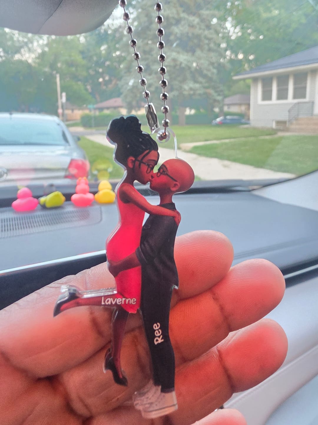 Customer photo review of LGBT Couple Personalized Car Orament - Gift For Couple, Happy Pride Month
