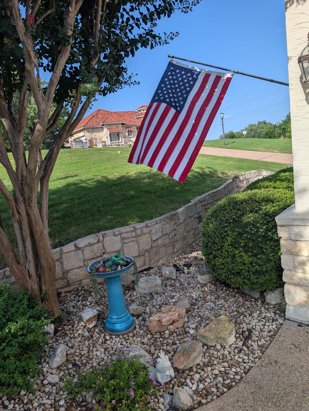 Customer photo review of 6ft Aluminum Tangle-Free Flag Pole