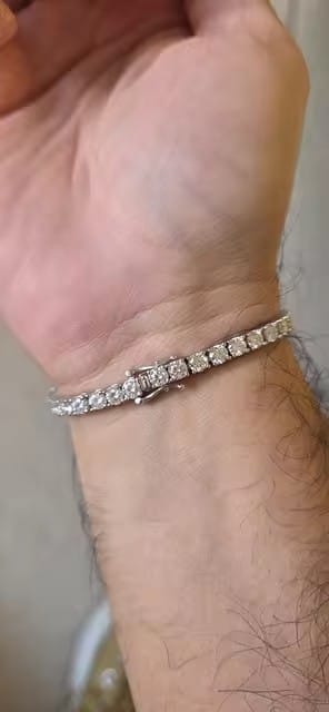 Customer photo review of Sterling Silver 925 2MM 3MM 4MM 5MM 6.5MM Moissanite Tennis Bracelet with GRA Certificate