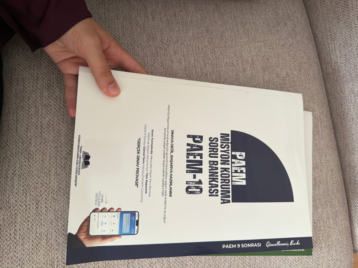 Customer photo review of PAEM-10 | 3 KİTAP (Tüm Dersler ve Soru Bankası) Mobil Uygulama Hediye