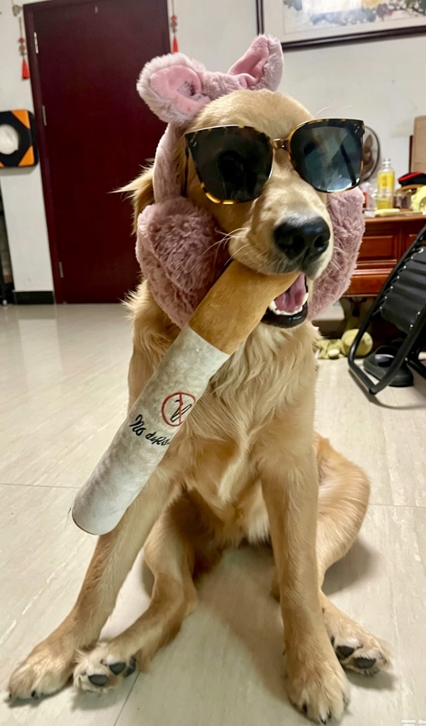 Customer photo review of Funny Cigarette-Shaped Dog Toy