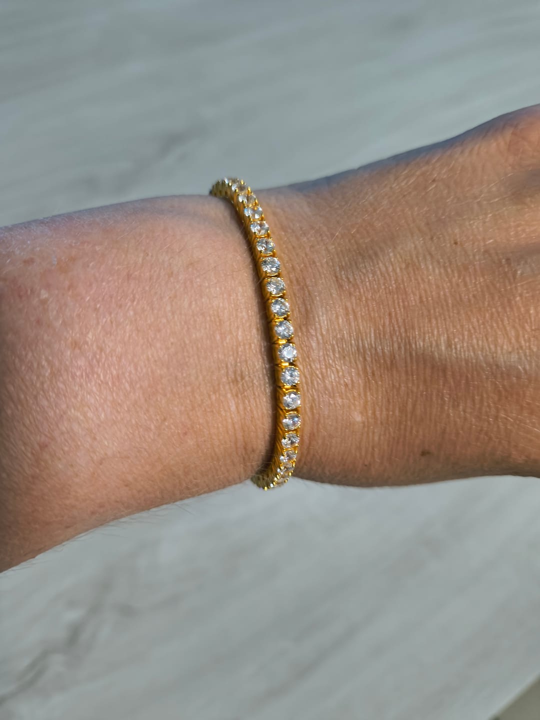 Customer photo review of TENNISBOY BRACELET. - 3MM GOLD