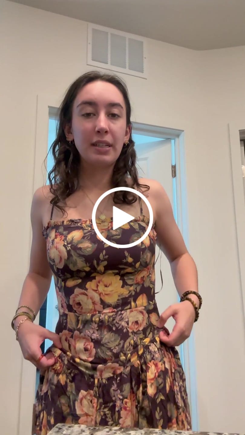 Customer video review of Priscilla Laced Back Floral Maxi Dress