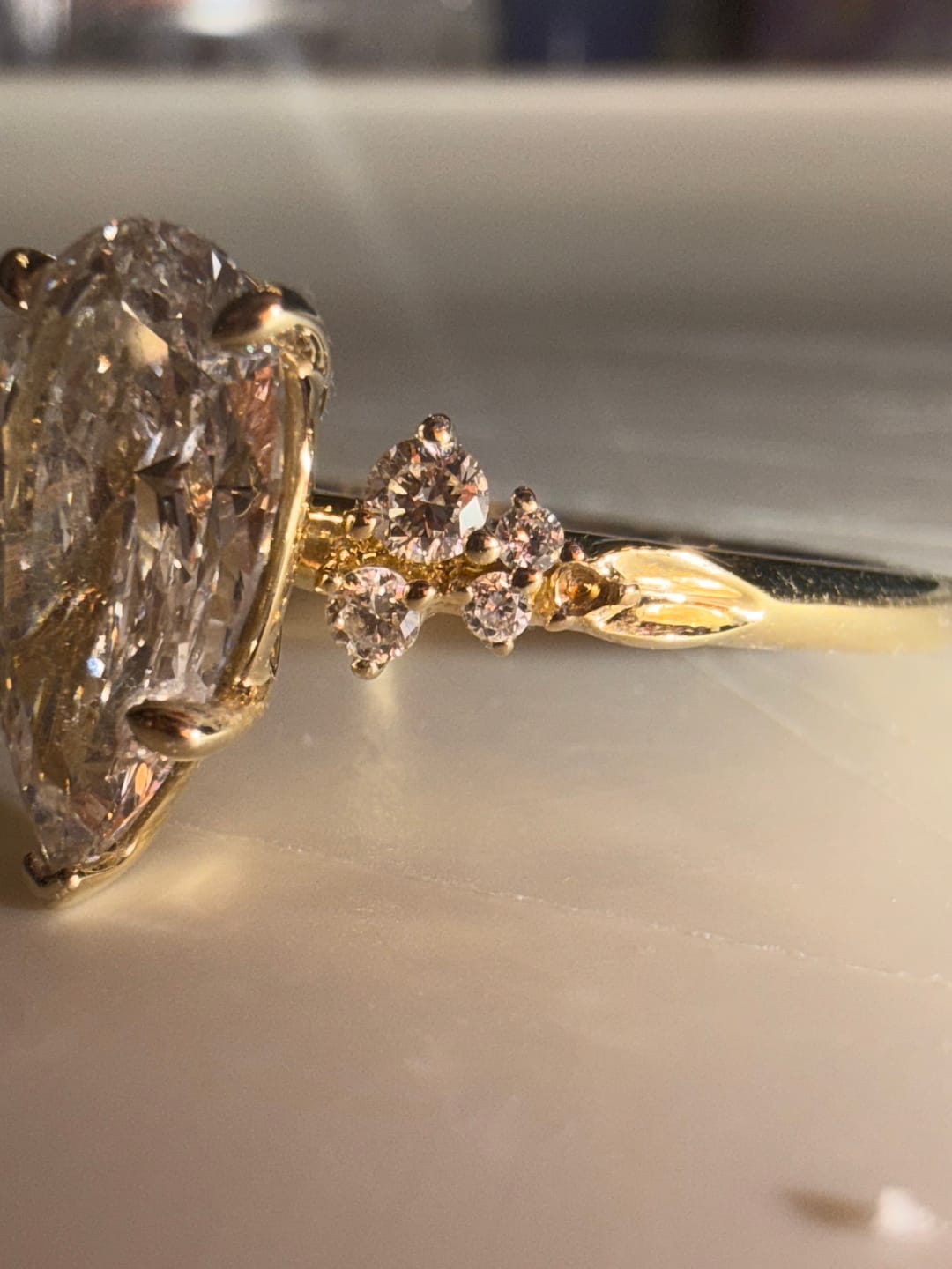 Customer photo review of Semi Mount Settings Only: Sterling Silver/K Gold/ Platinum Pricing