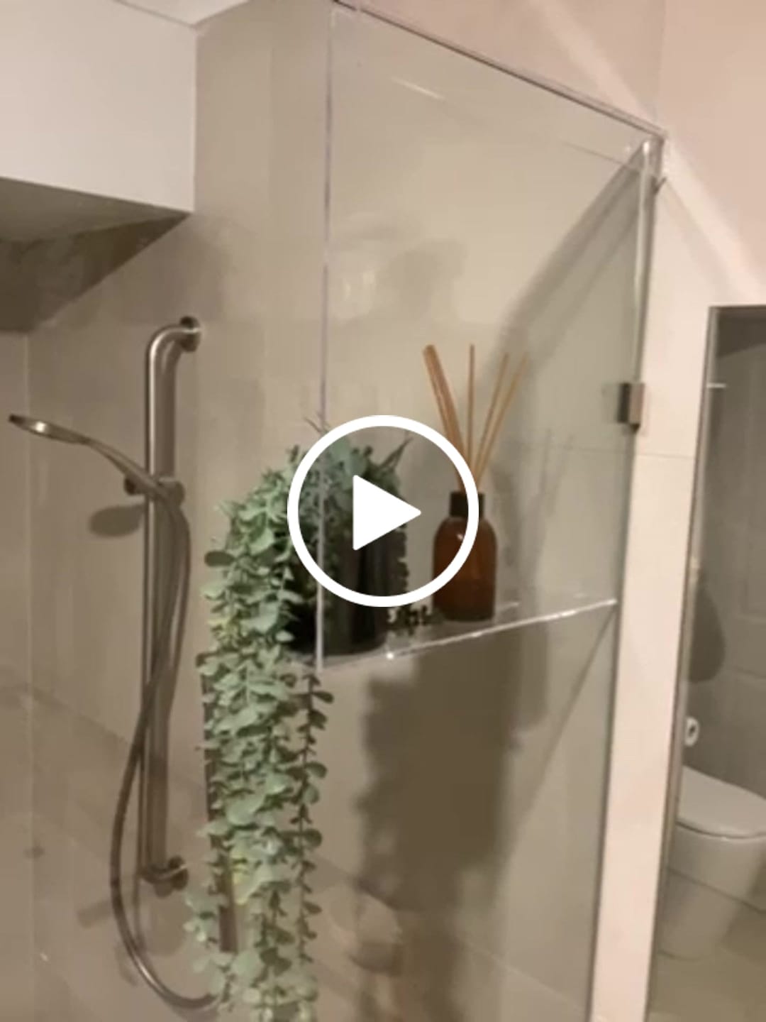 Customer video review of Clear Acrylic Shower Shelf