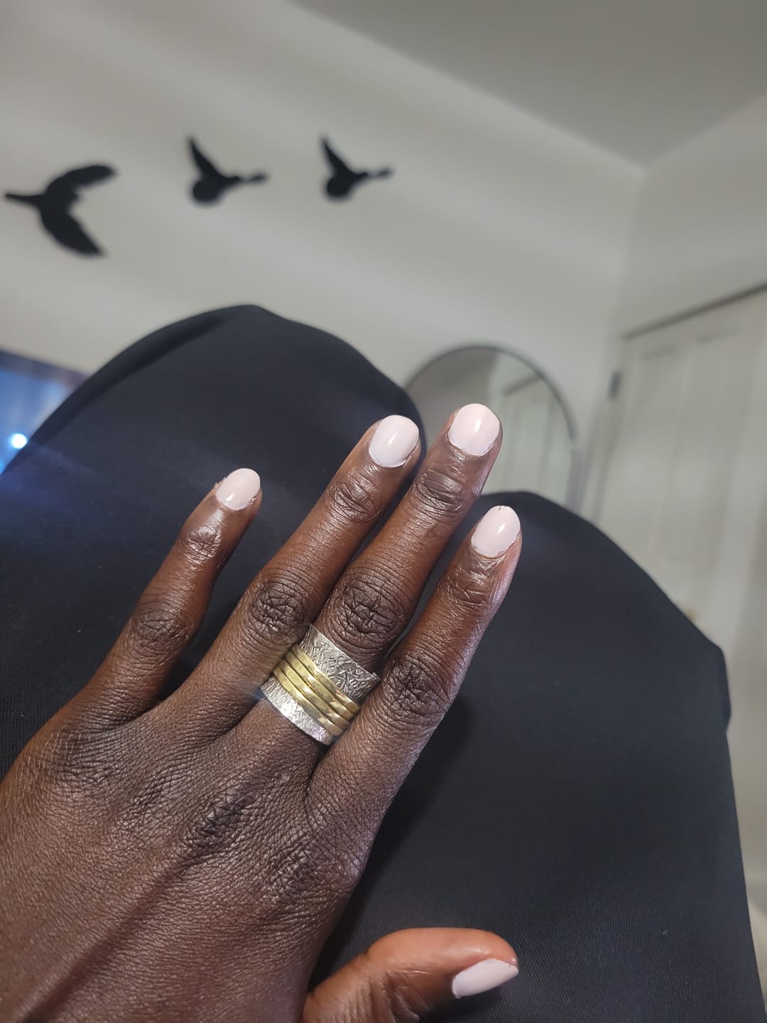 Customer photo review of Textured Silver & Gold Brass Spinner Ring
