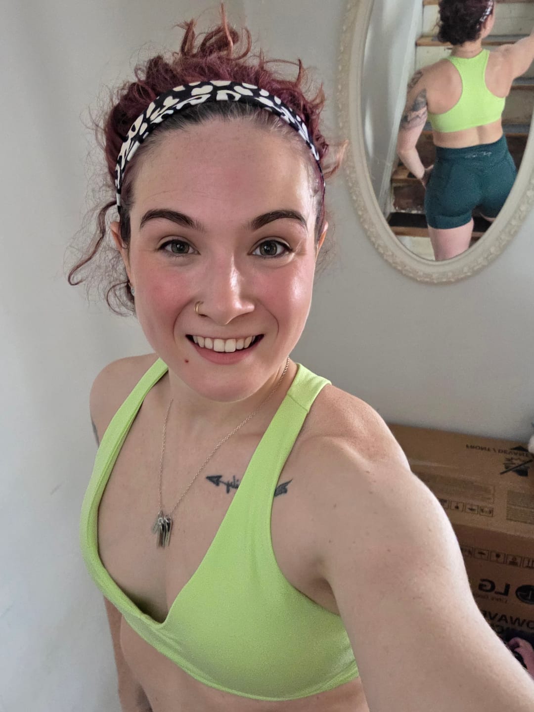 Customer photo review of BOLD Scoop Neck Racerback Sports Bra