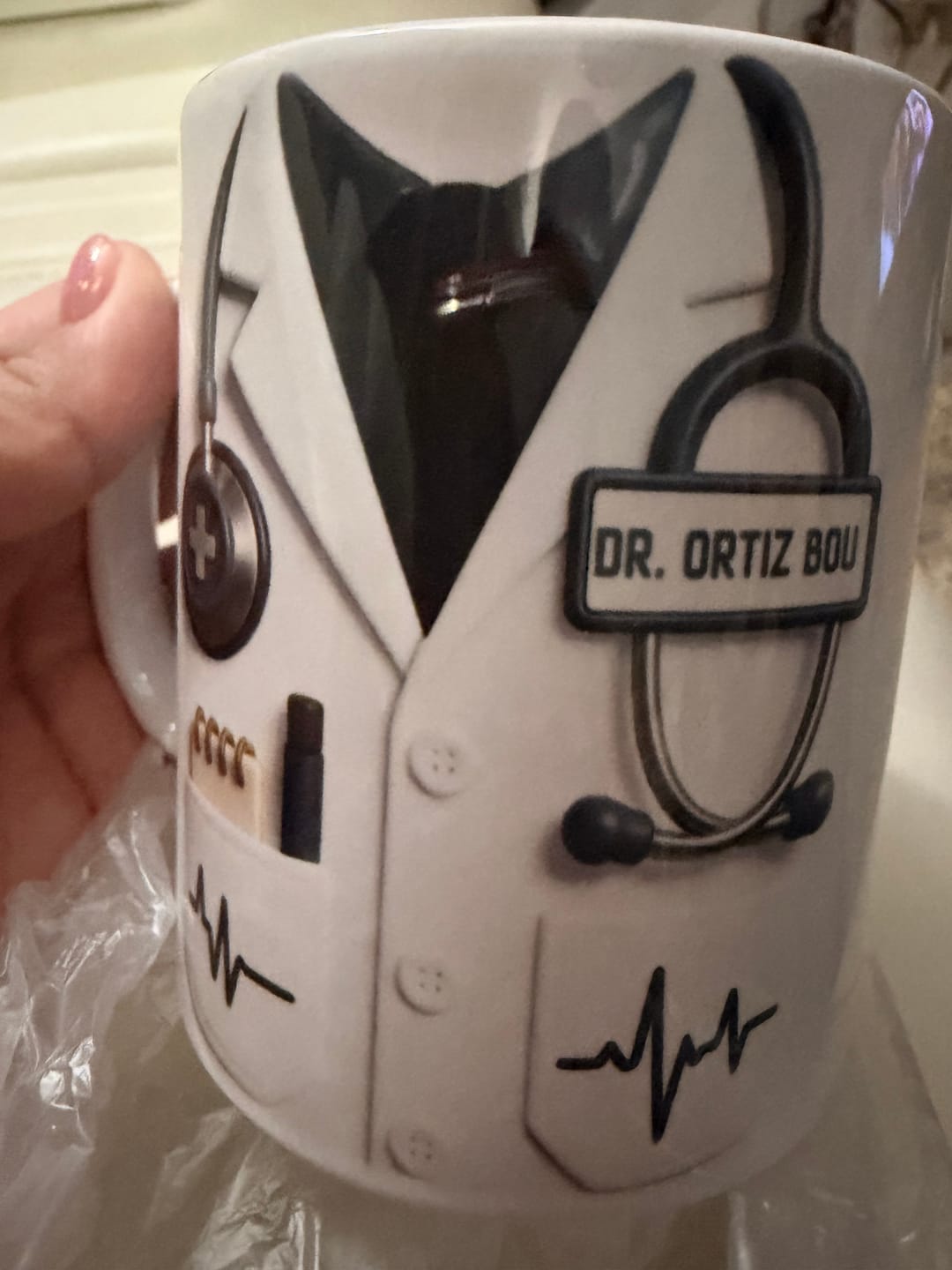 Customer photo review of Professional Medical-Themed - Personalized Custom Coffee Mug, Gift for Doctors