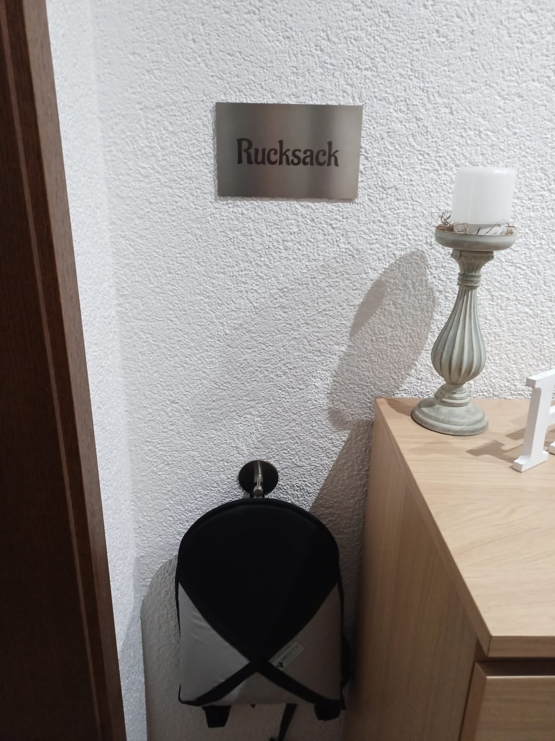 Customer photo review of V2A Edelstahlschild in verschiedenen Größen, individuell personalisierbar.