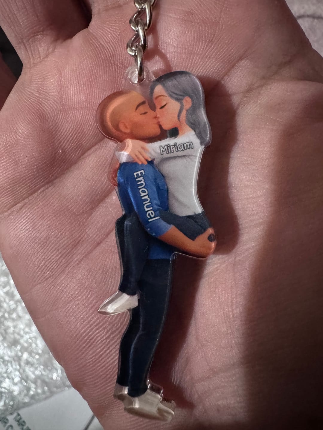 Customer photo review of Kissing Couple - Personalized Keychain, Gift for Couple