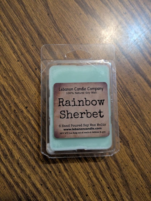 Customer photo review of Rainbow Sherbet Wax Melt