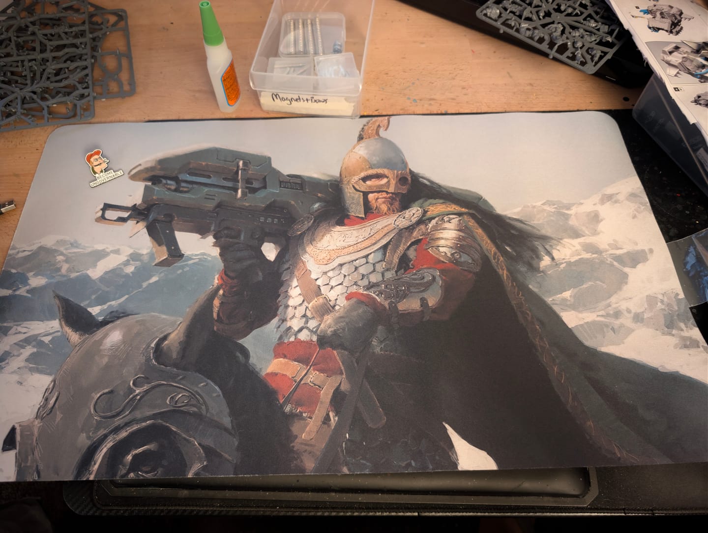 Customer photo review of Laser Rider Desk Mat