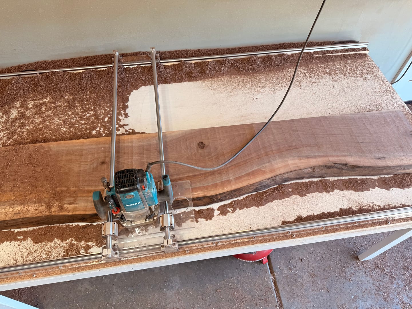 Customer photo review of 48" Linear Rails For Router Sled (Pair-Set Of 2)