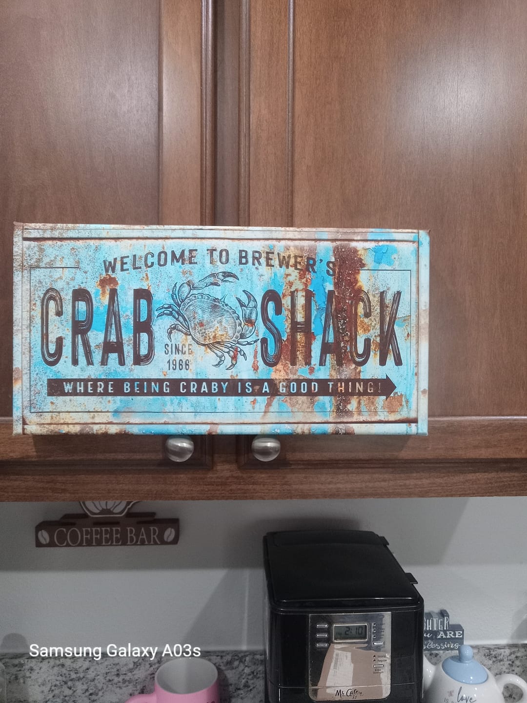 Customer photo review of Coastal Decor - Beach House Crab Shack Sign Personalized