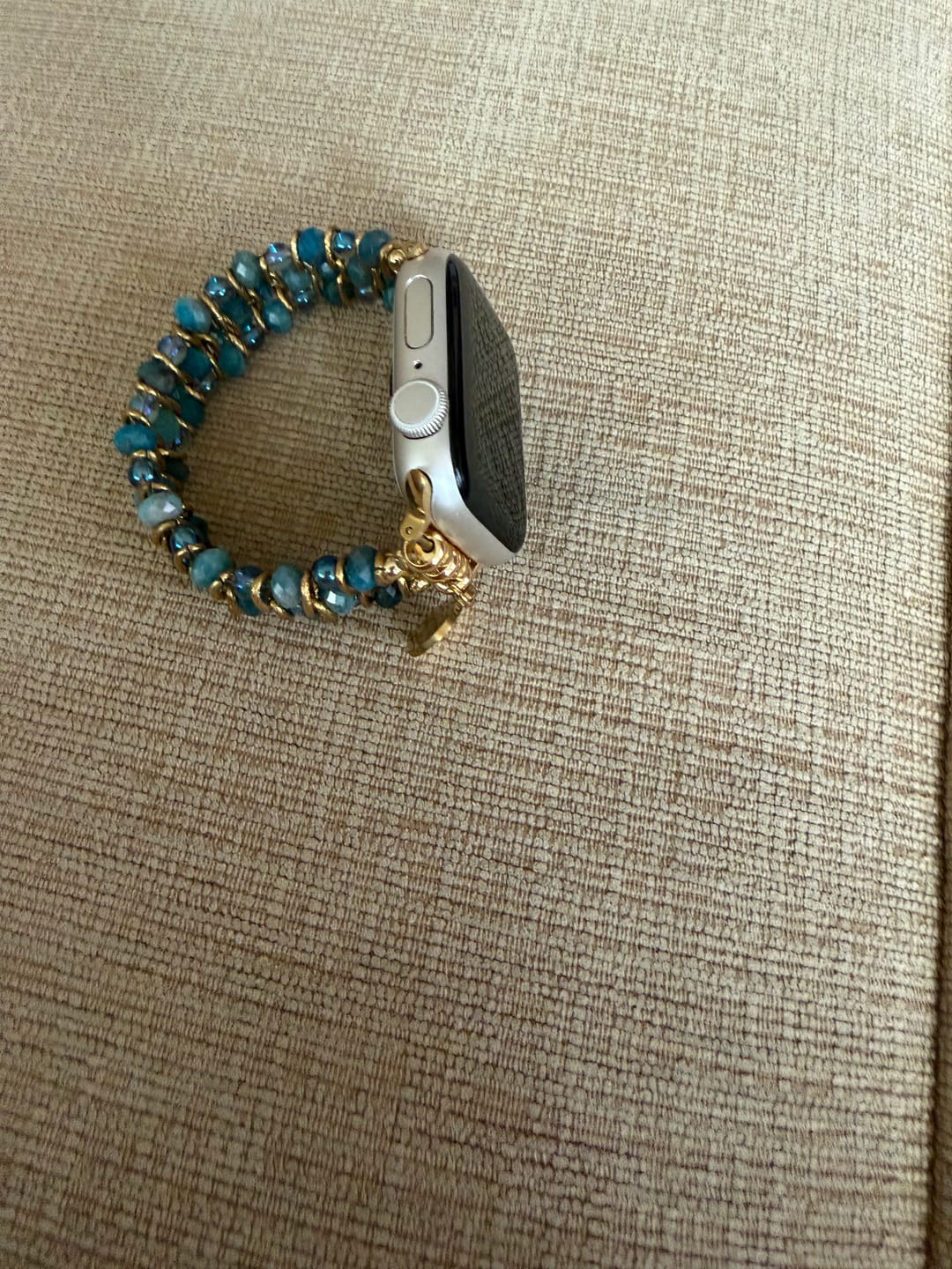 Customer photo review of Crystal Shores Braided Stretch Apple Watch Strap