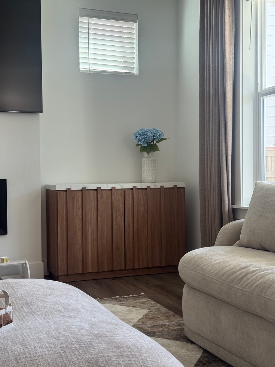 Customer photo review of Ava 47" Faux Marble Top Fluted Sideboard Buffet Cabinet (Set of 2)