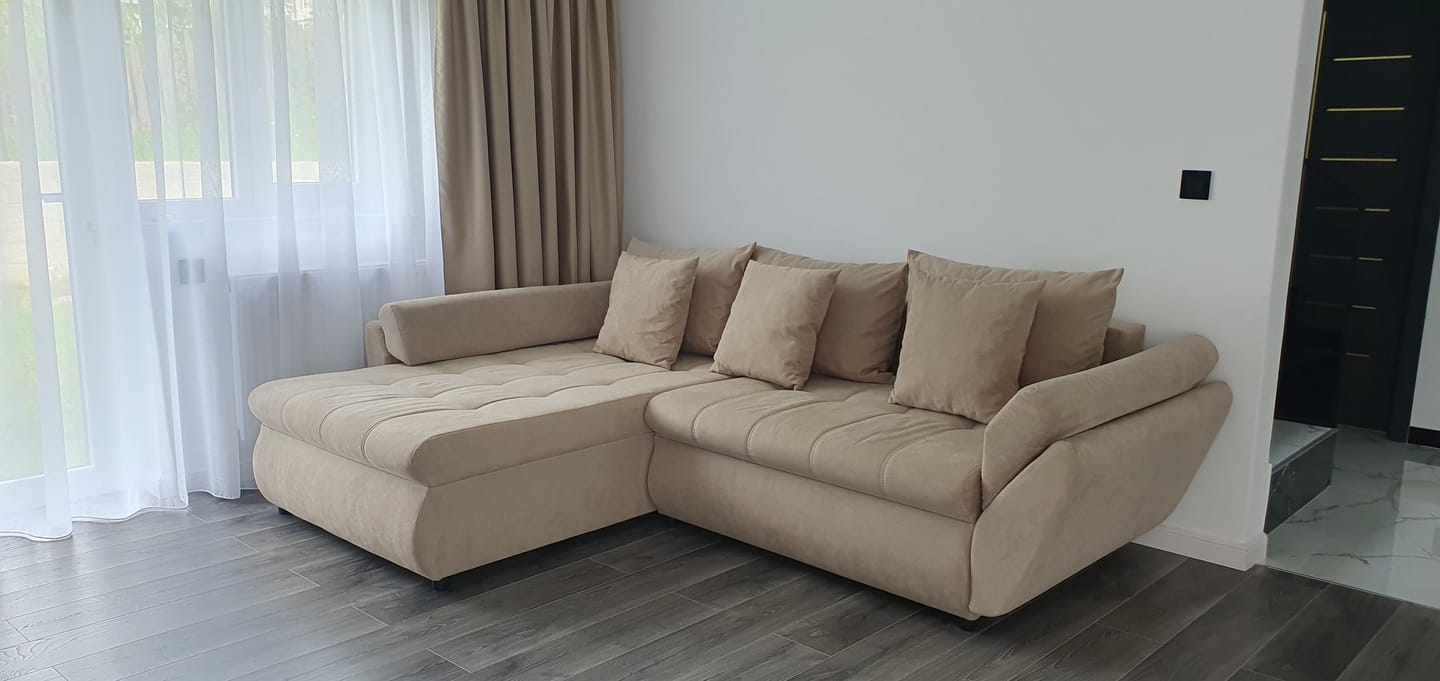 Customer photo review of Colțar extensibil dumonde cu ladă de depozitare Loana Enjoy Camel 270x185 cm