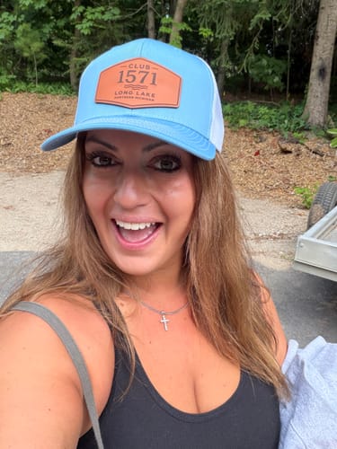 Customer photo review of Premium Custom Leather Patch Hats (Wholesale)