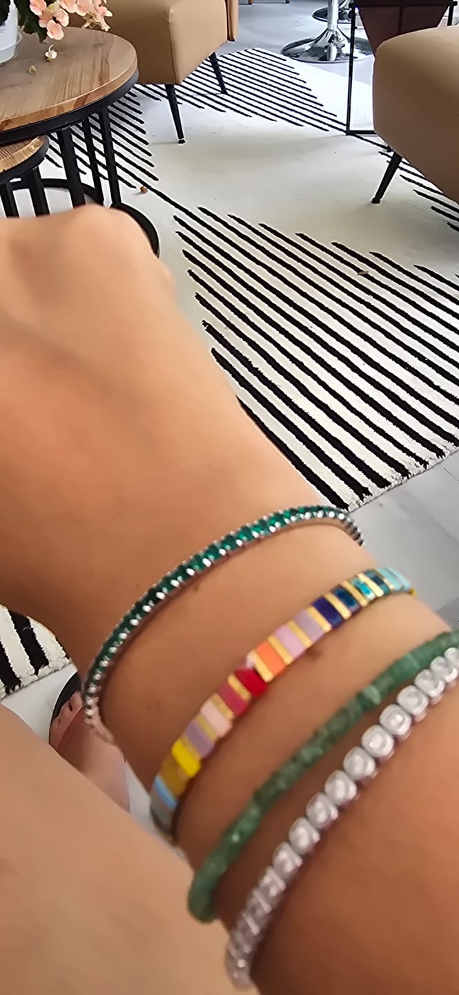 Customer photo review of Colored Stretch Tennis Bracelets